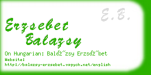 erzsebet balazsy business card